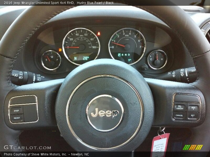 Hydro Blue Pearl / Black 2016 Jeep Wrangler Unlimited Sport 4x4 RHD