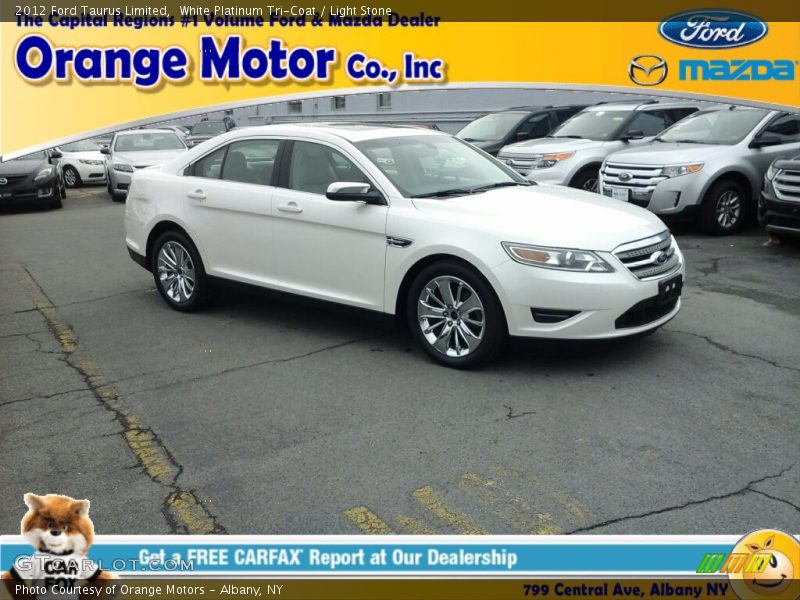 White Platinum Tri-Coat / Light Stone 2012 Ford Taurus Limited