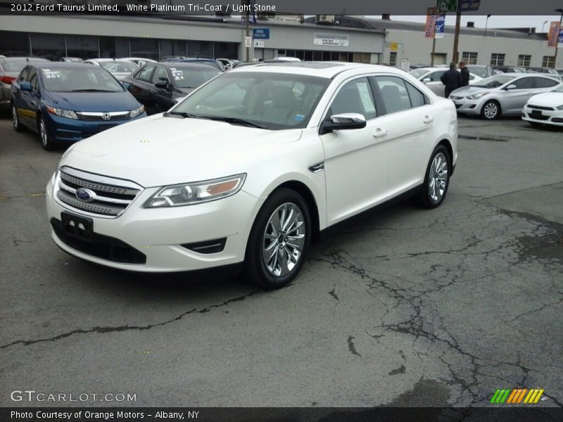 White Platinum Tri-Coat / Light Stone 2012 Ford Taurus Limited