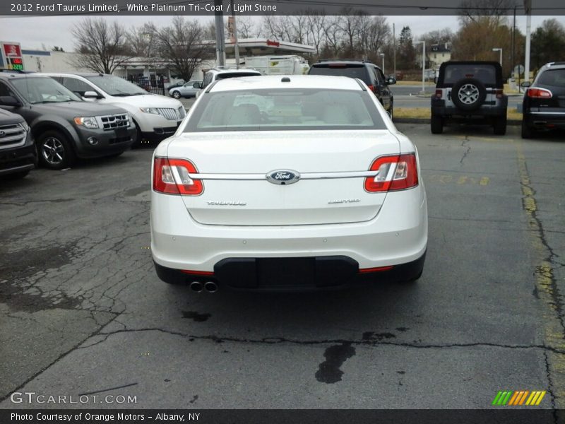 White Platinum Tri-Coat / Light Stone 2012 Ford Taurus Limited
