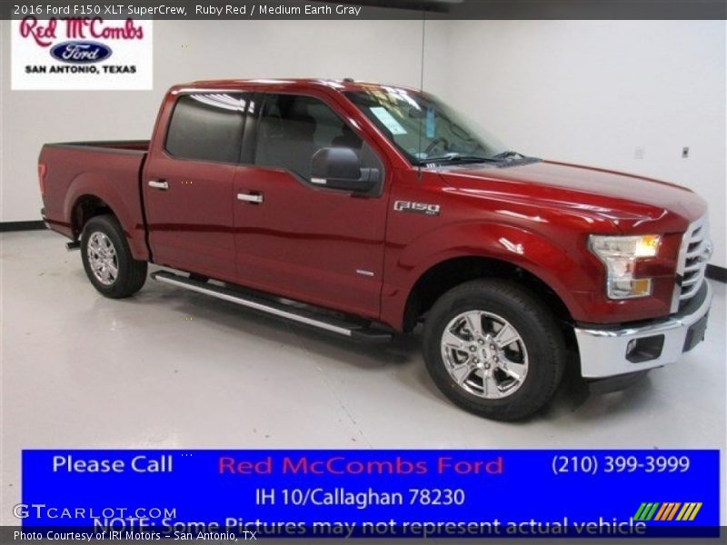 Ruby Red / Medium Earth Gray 2016 Ford F150 XLT SuperCrew