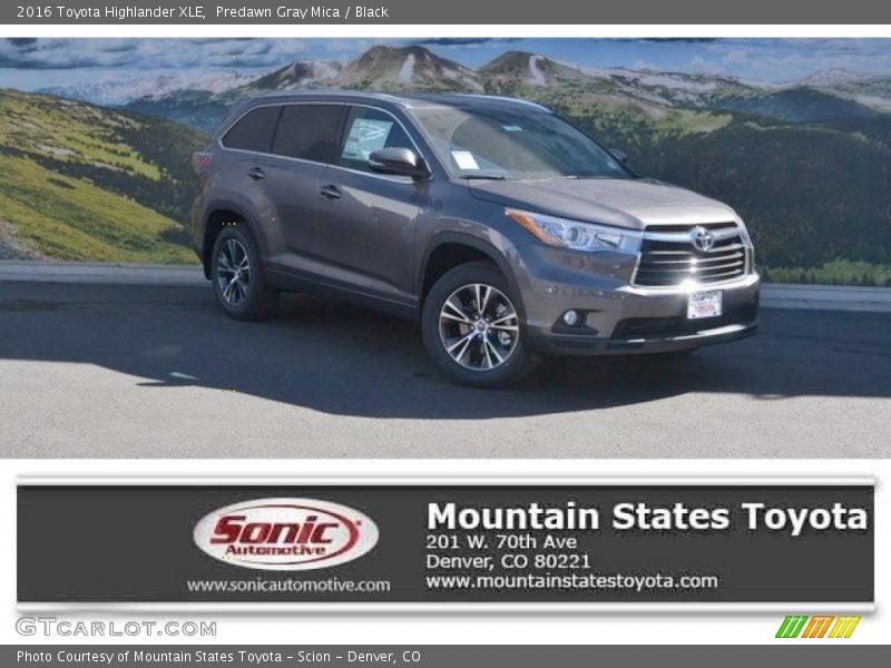 Predawn Gray Mica / Black 2016 Toyota Highlander XLE