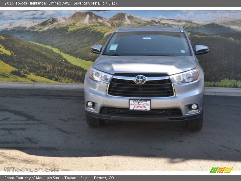 Silver Sky Metallic / Black 2016 Toyota Highlander Limited AWD