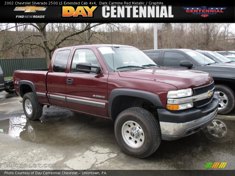 Dark Carmine Red Metallic / Graphite 2002 Chevrolet Silverado 2500 LS Extended Cab 4x4