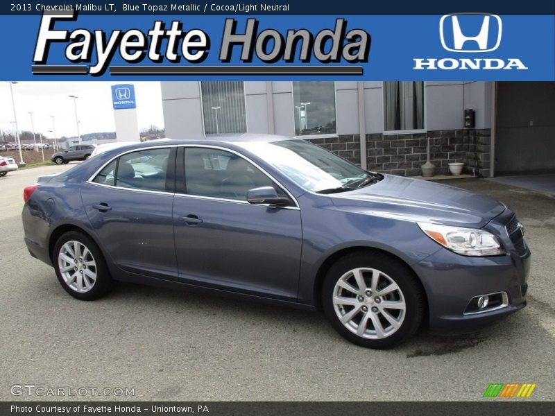 Blue Topaz Metallic / Cocoa/Light Neutral 2013 Chevrolet Malibu LT