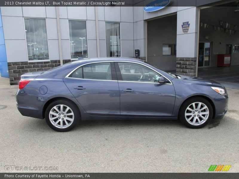 Blue Topaz Metallic / Cocoa/Light Neutral 2013 Chevrolet Malibu LT