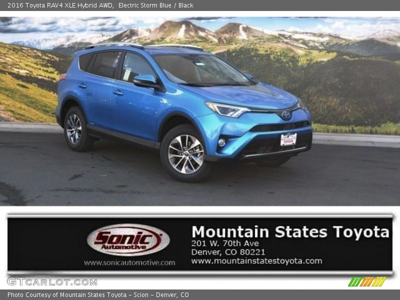 Electric Storm Blue / Black 2016 Toyota RAV4 XLE Hybrid AWD