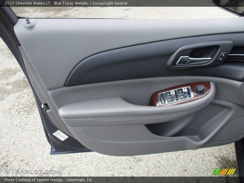 Blue Topaz Metallic / Cocoa/Light Neutral 2013 Chevrolet Malibu LT