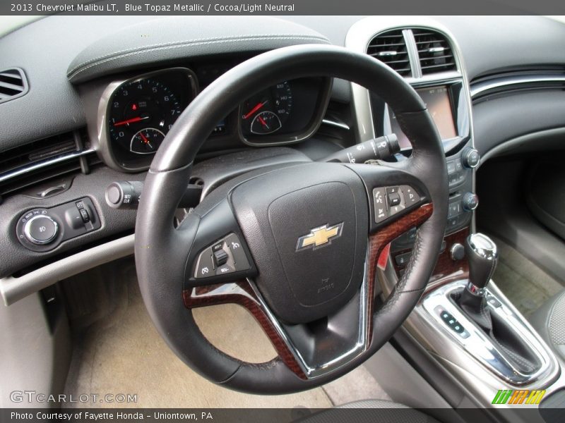 Blue Topaz Metallic / Cocoa/Light Neutral 2013 Chevrolet Malibu LT