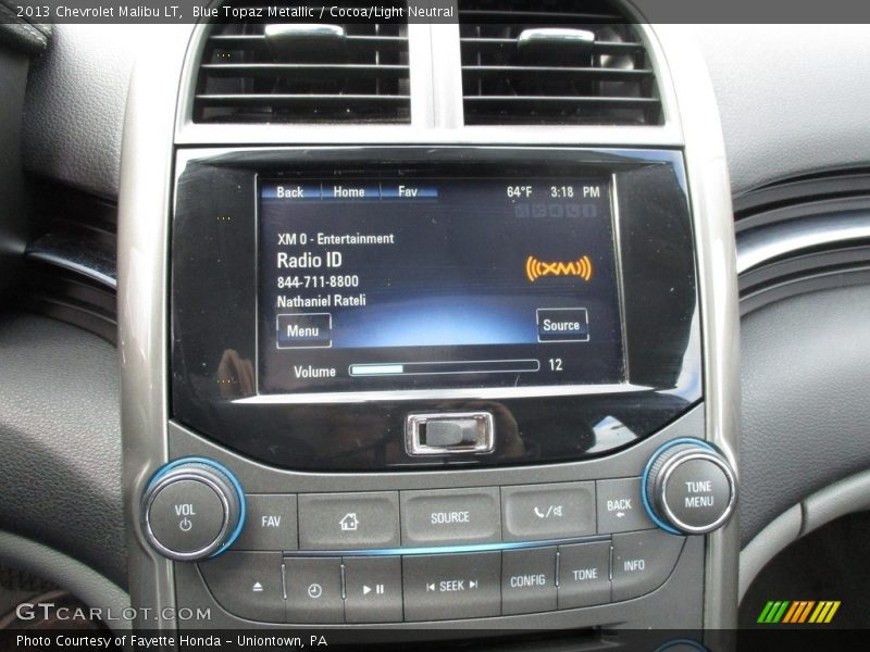 Blue Topaz Metallic / Cocoa/Light Neutral 2013 Chevrolet Malibu LT