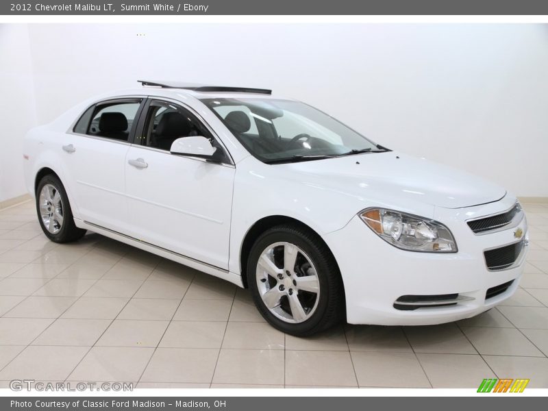 Summit White / Ebony 2012 Chevrolet Malibu LT