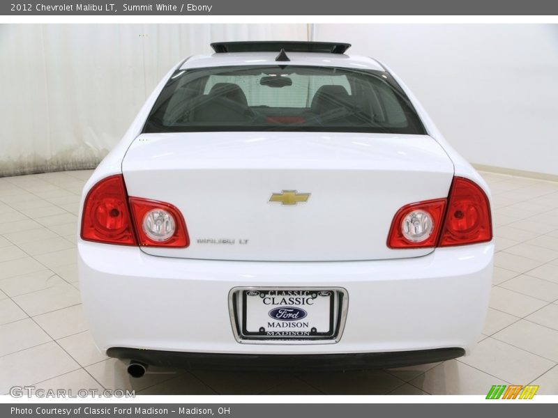 Summit White / Ebony 2012 Chevrolet Malibu LT