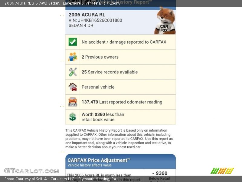 Lakeshore Silver Metallic / Ebony 2006 Acura RL 3.5 AWD Sedan