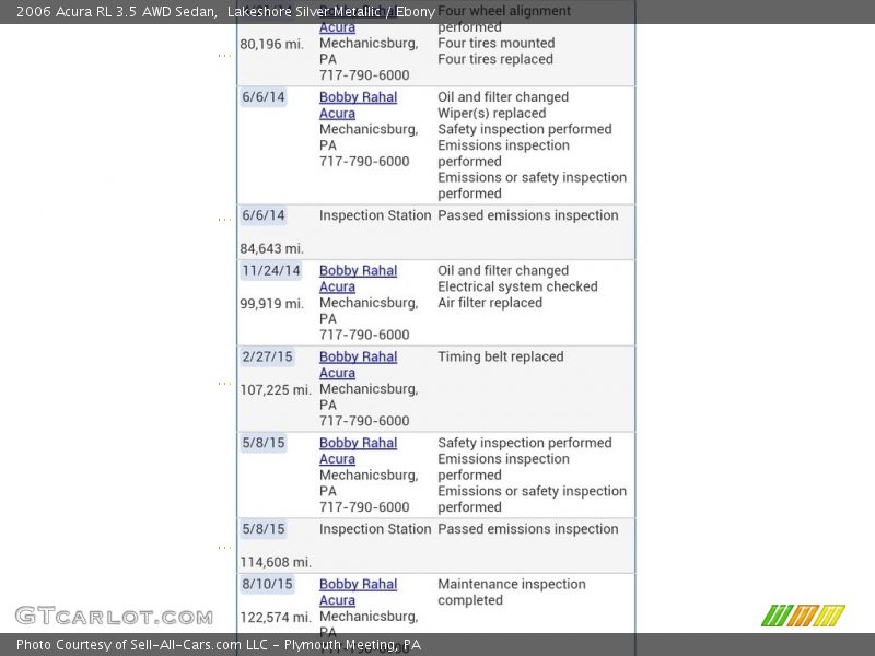 Lakeshore Silver Metallic / Ebony 2006 Acura RL 3.5 AWD Sedan
