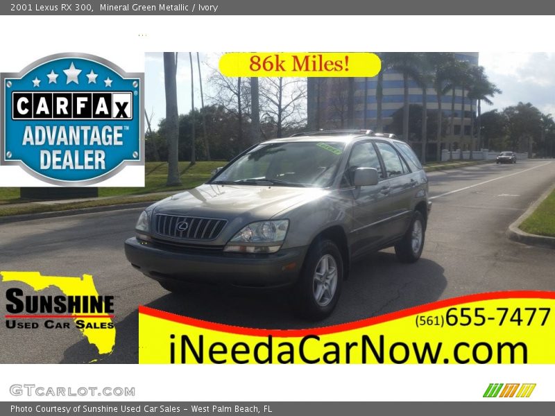 Mineral Green Metallic / Ivory 2001 Lexus RX 300