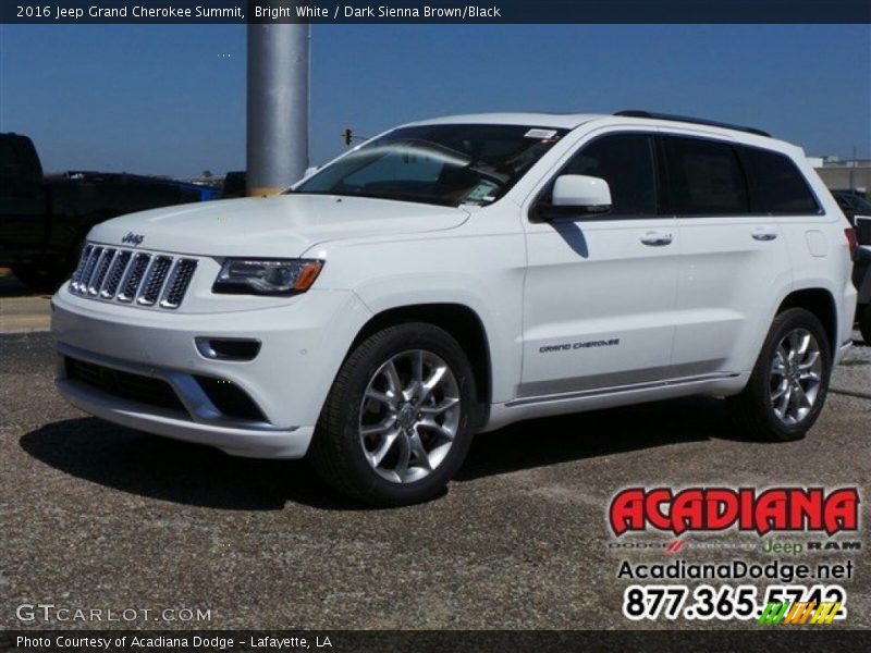 Bright White / Dark Sienna Brown/Black 2016 Jeep Grand Cherokee Summit