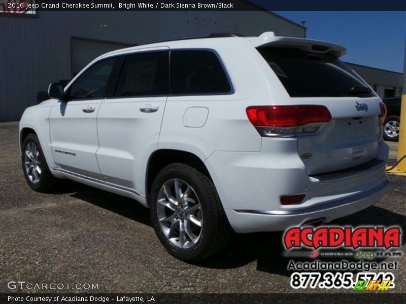 Bright White / Dark Sienna Brown/Black 2016 Jeep Grand Cherokee Summit