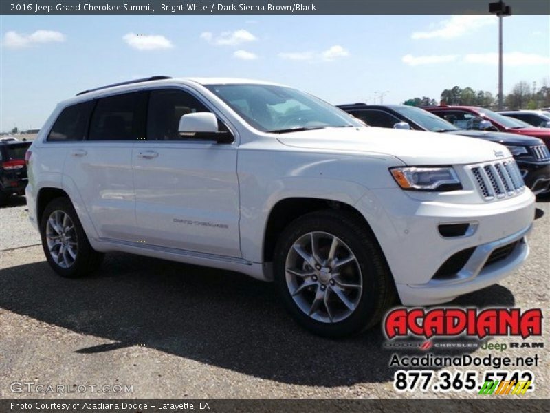 Bright White / Dark Sienna Brown/Black 2016 Jeep Grand Cherokee Summit