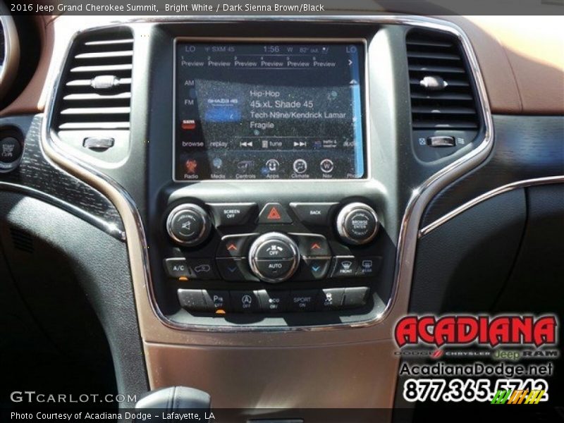 Bright White / Dark Sienna Brown/Black 2016 Jeep Grand Cherokee Summit