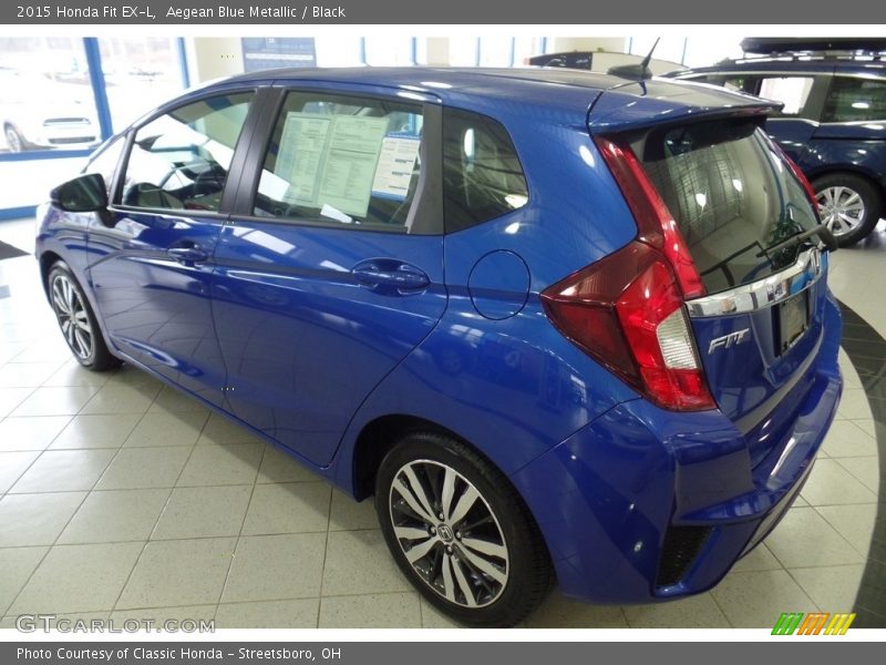 Aegean Blue Metallic / Black 2015 Honda Fit EX-L
