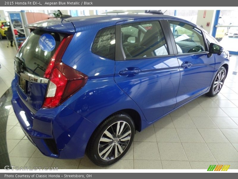 Aegean Blue Metallic / Black 2015 Honda Fit EX-L