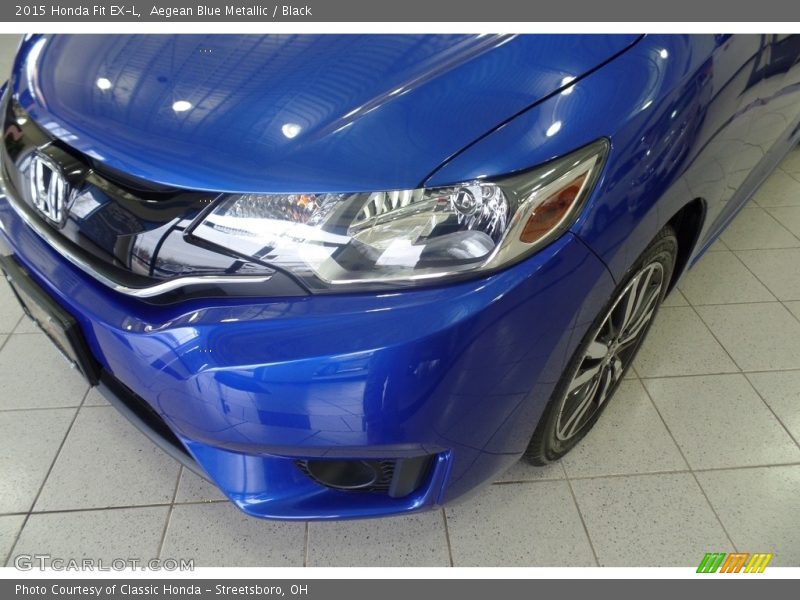 Aegean Blue Metallic / Black 2015 Honda Fit EX-L