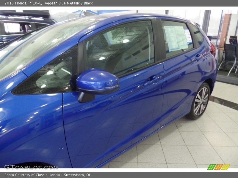 Aegean Blue Metallic / Black 2015 Honda Fit EX-L