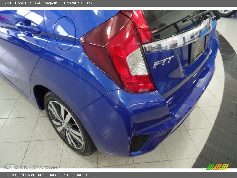 Aegean Blue Metallic / Black 2015 Honda Fit EX-L