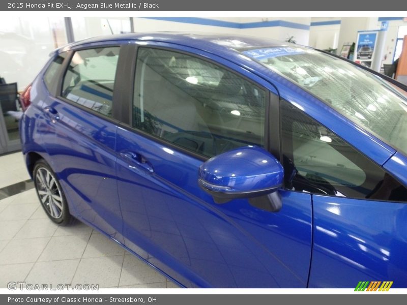 Aegean Blue Metallic / Black 2015 Honda Fit EX-L