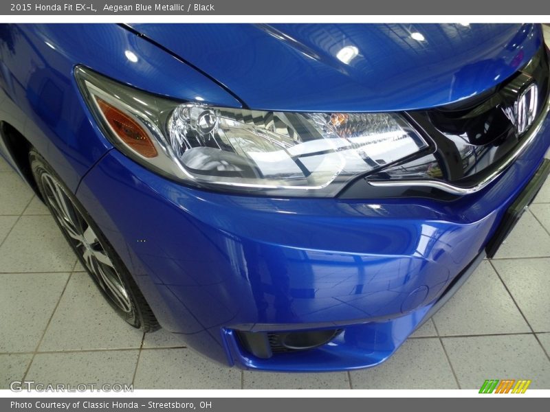 Aegean Blue Metallic / Black 2015 Honda Fit EX-L