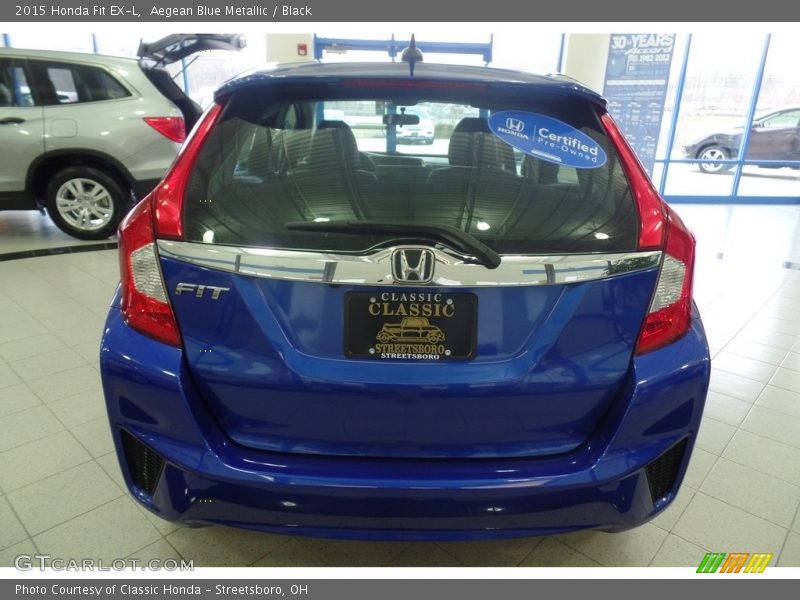 Aegean Blue Metallic / Black 2015 Honda Fit EX-L