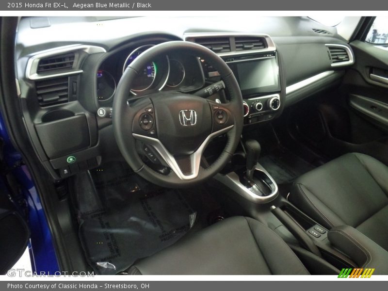 Aegean Blue Metallic / Black 2015 Honda Fit EX-L