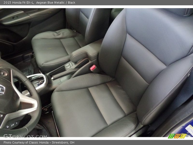 Aegean Blue Metallic / Black 2015 Honda Fit EX-L