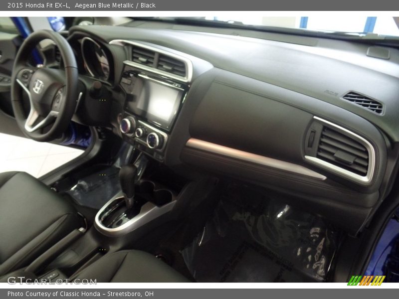 Aegean Blue Metallic / Black 2015 Honda Fit EX-L