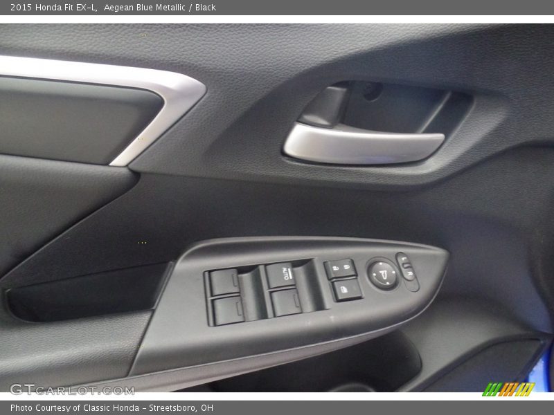 Aegean Blue Metallic / Black 2015 Honda Fit EX-L