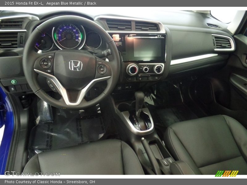 Aegean Blue Metallic / Black 2015 Honda Fit EX-L