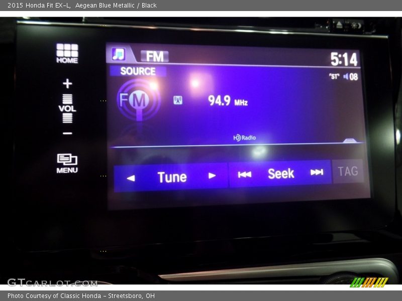 Aegean Blue Metallic / Black 2015 Honda Fit EX-L