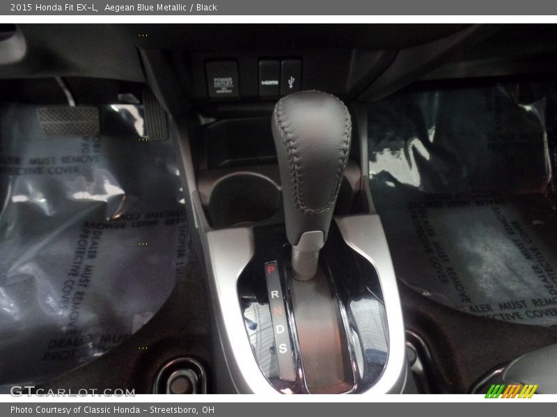 Aegean Blue Metallic / Black 2015 Honda Fit EX-L