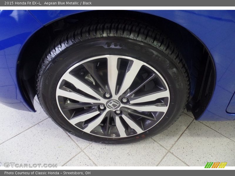 Aegean Blue Metallic / Black 2015 Honda Fit EX-L