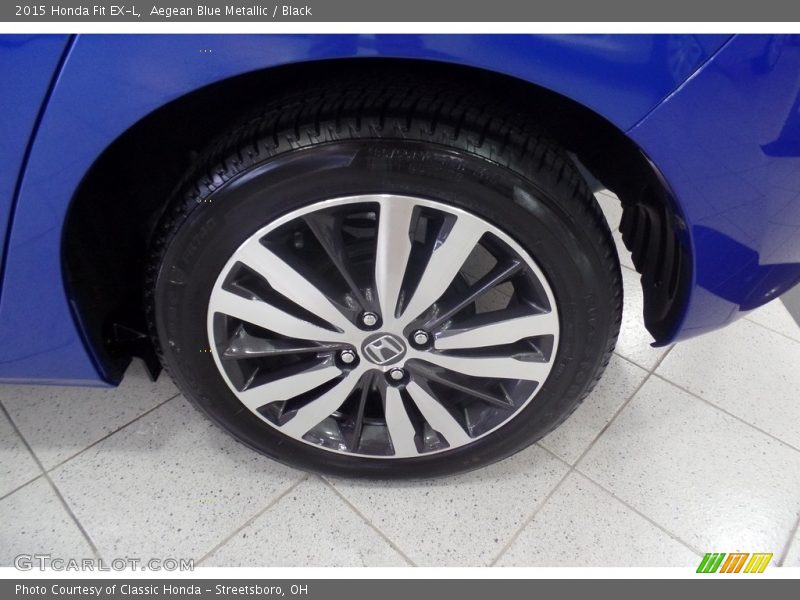 Aegean Blue Metallic / Black 2015 Honda Fit EX-L