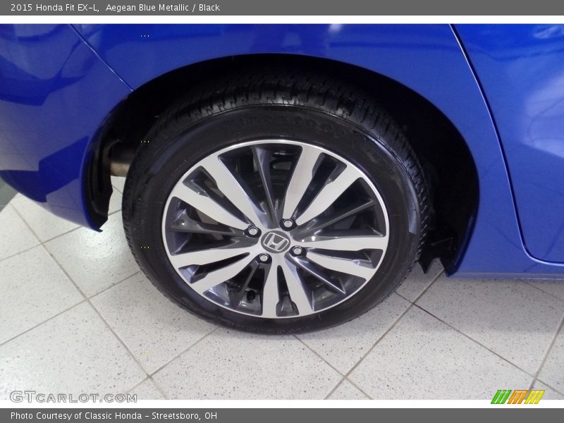 Aegean Blue Metallic / Black 2015 Honda Fit EX-L