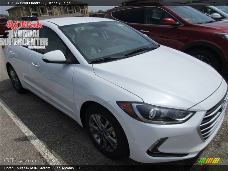 White / Beige 2017 Hyundai Elantra SE
