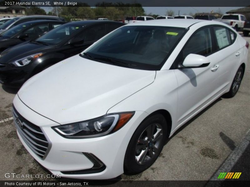 White / Beige 2017 Hyundai Elantra SE