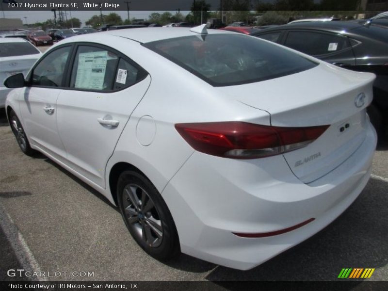 White / Beige 2017 Hyundai Elantra SE