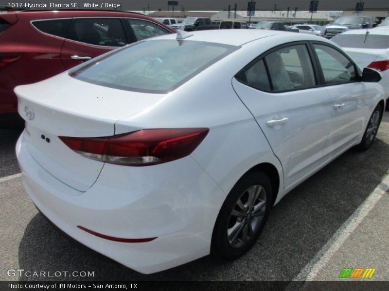 White / Beige 2017 Hyundai Elantra SE