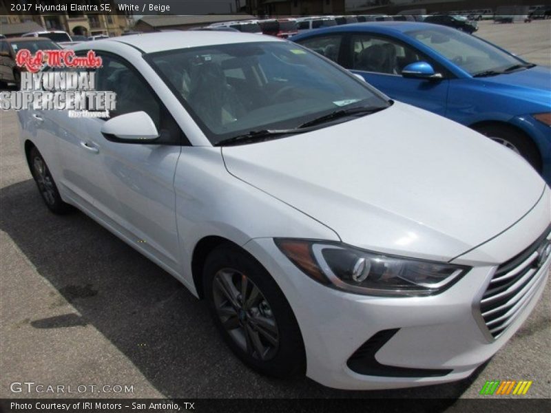 White / Beige 2017 Hyundai Elantra SE