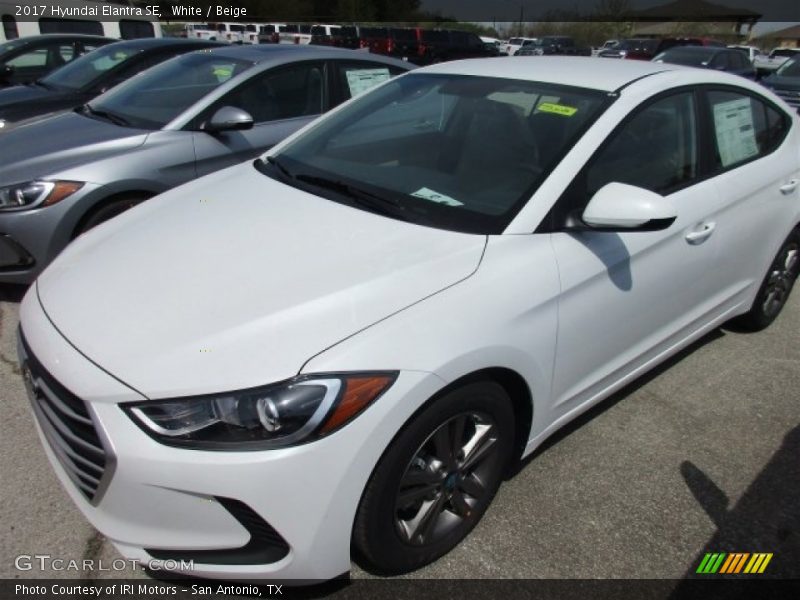 White / Beige 2017 Hyundai Elantra SE