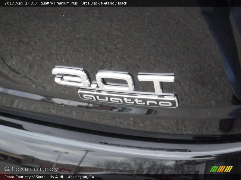 Orca Black Metallic / Black 2017 Audi Q7 3.0T quattro Premium Plus