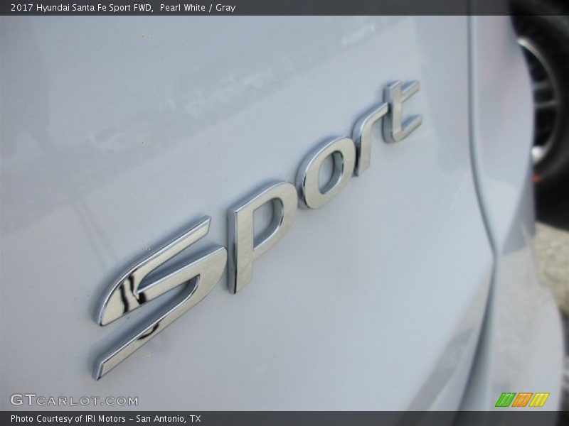 Pearl White / Gray 2017 Hyundai Santa Fe Sport FWD