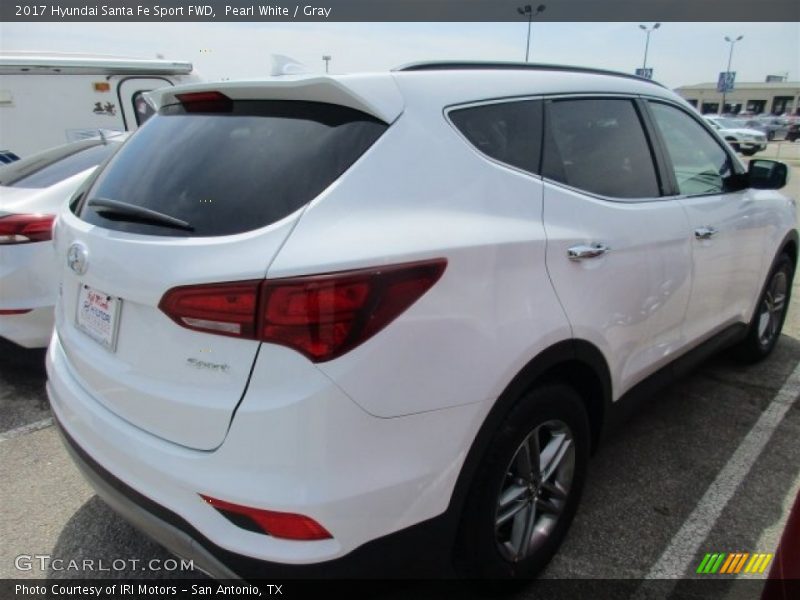 Pearl White / Gray 2017 Hyundai Santa Fe Sport FWD